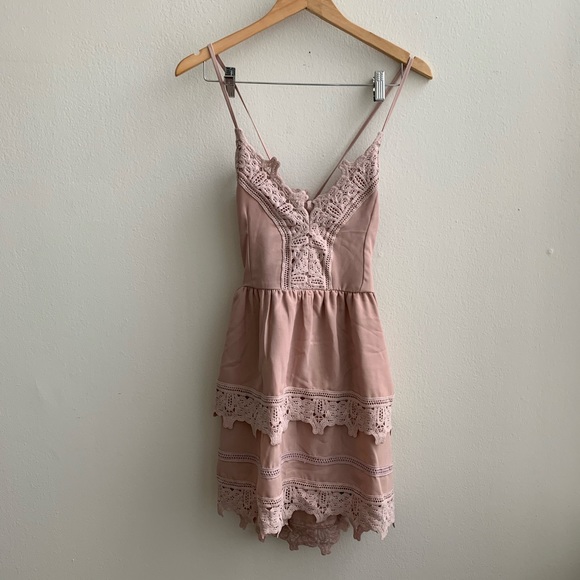 Tobi Dresses & Skirts - NWT Tobi Embroidered Open Back Blush Dress Small